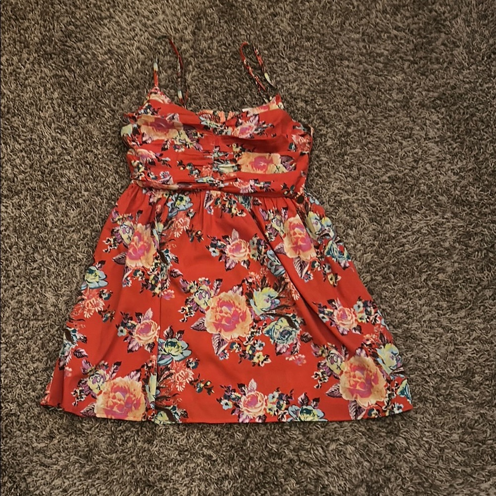 Floral Red Dress